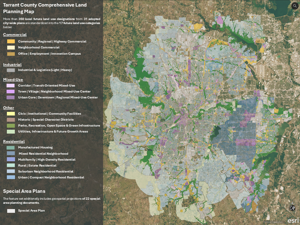 Tarrant County Zoning & Land Planning Dataset with Tax Parcel & Environmental Data