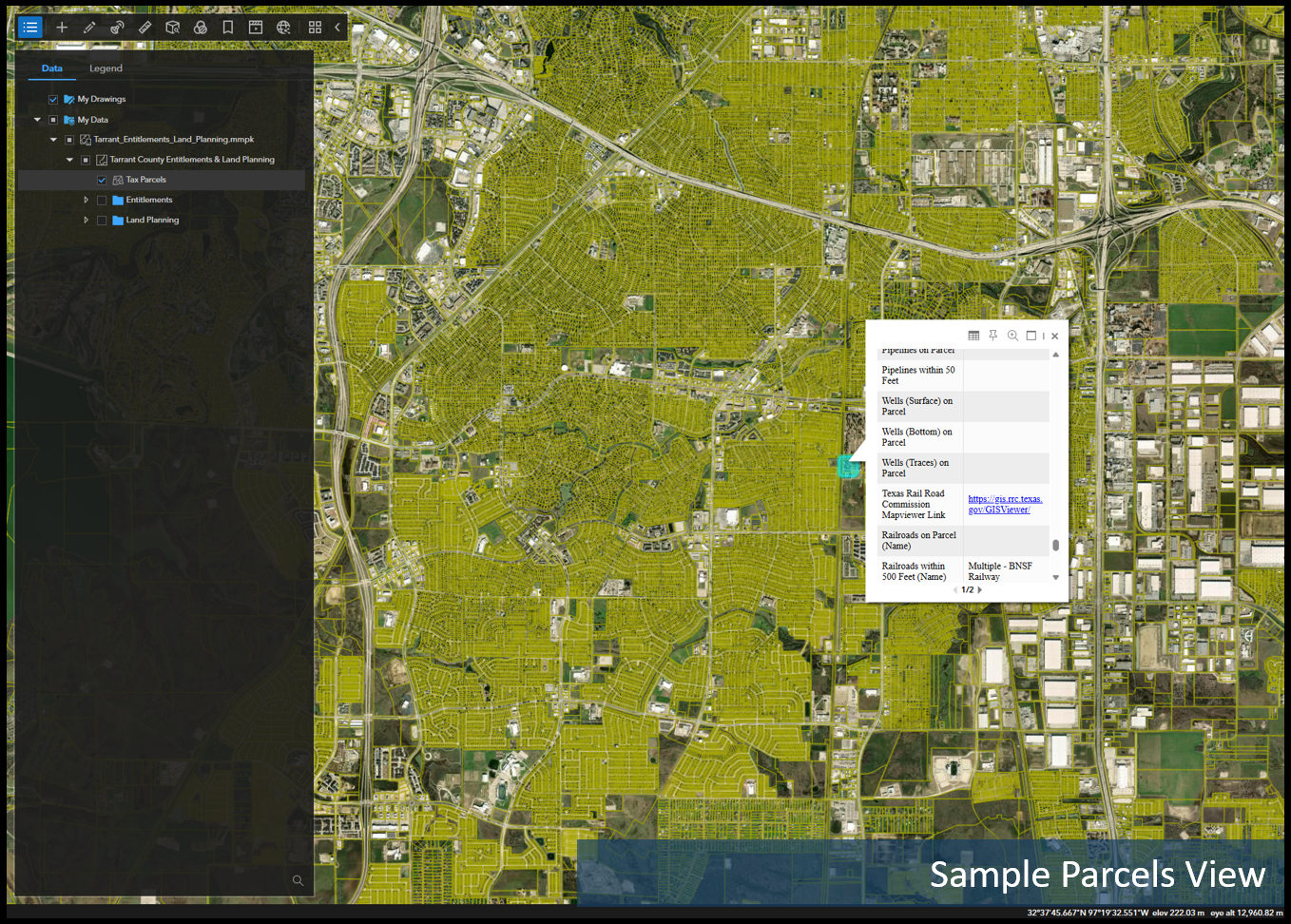Tarrant County Zoning & Land Planning Dataset with Tax Parcel & Environmental Data