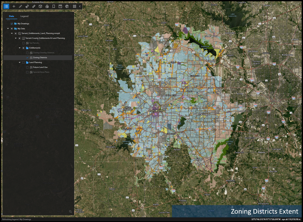 Tarrant County Zoning & Land Planning Dataset with Tax Parcel & Environmental Data