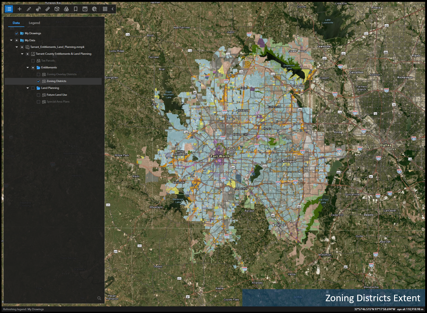 Tarrant County Zoning & Land Planning Dataset with Tax Parcel & Environmental Data