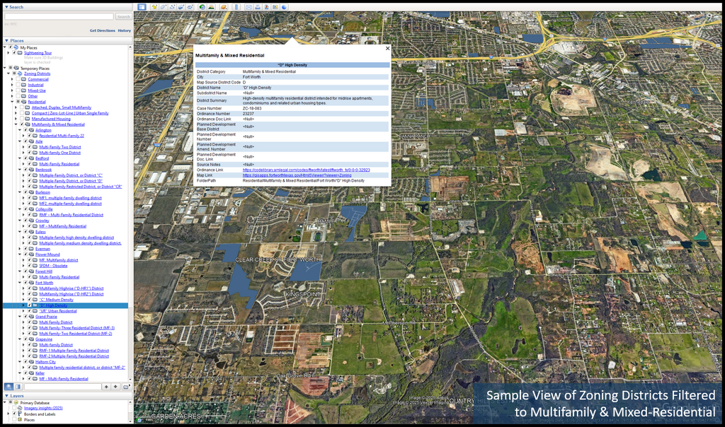 Tarrant County Zoning & Land Planning Dataset with Tax Parcel & Environmental Data
